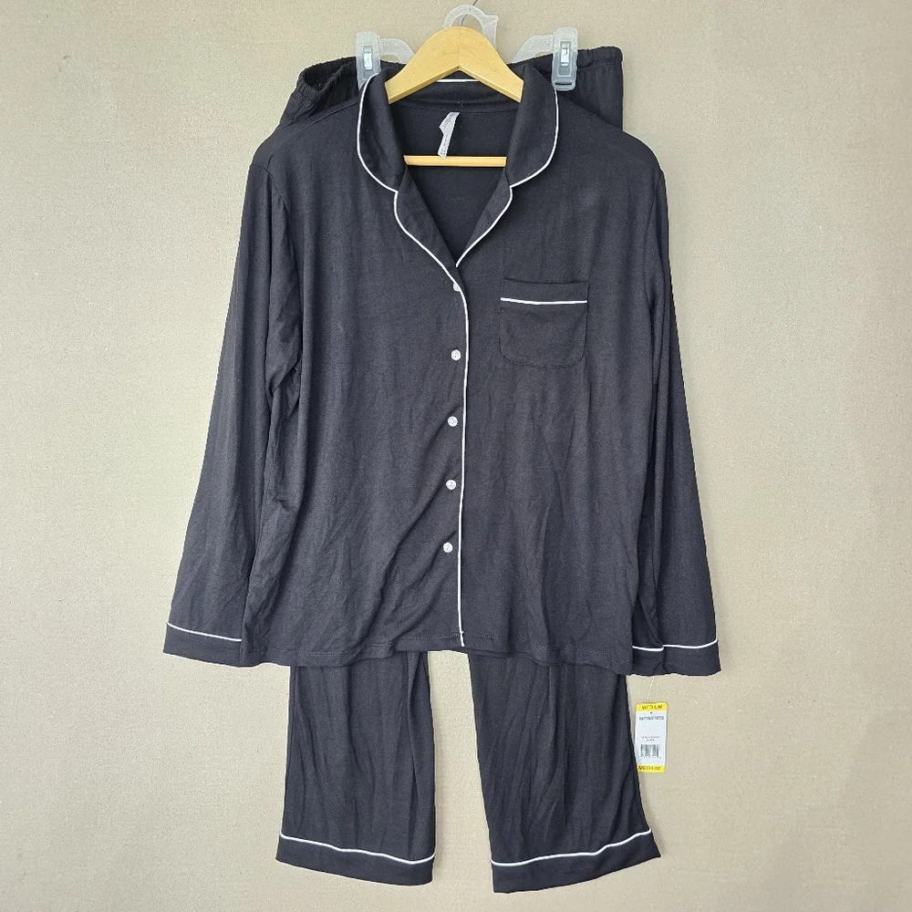 Nwt Flora by Flora Nikrooz Women's Annie 2 Piece Notch Long Sleeve Top and K… - Picture 2 of 10